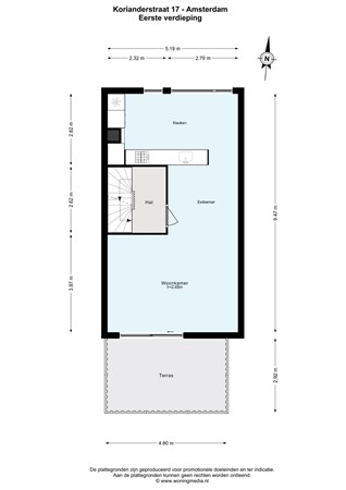 Floor plan - Korianderstraat 17, 1104 HR Amsterdam 